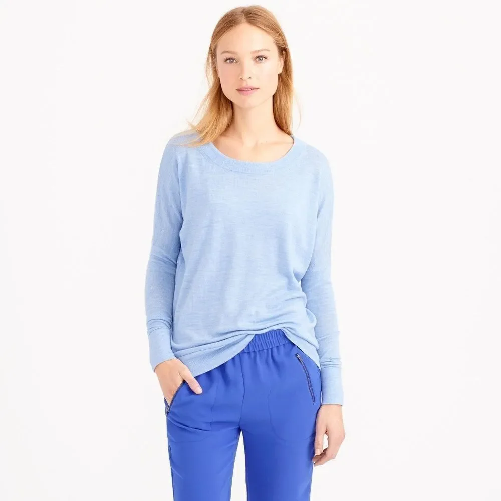 J. Crew Blue Merino Wool Swing Pullover Sweater